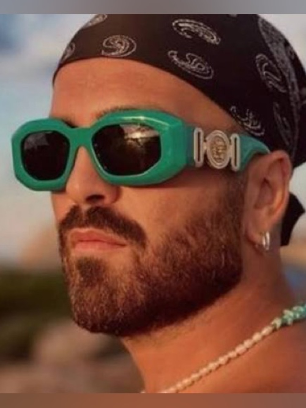 Versace 90s Oval Sunglasses Biggie Green